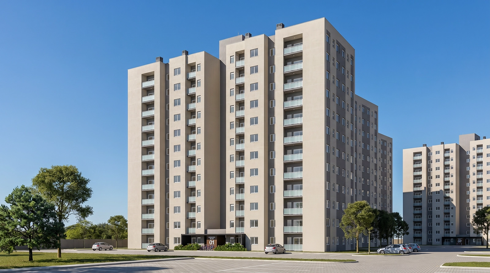Fachada das torres do Condomínio AltaVista em Viamão